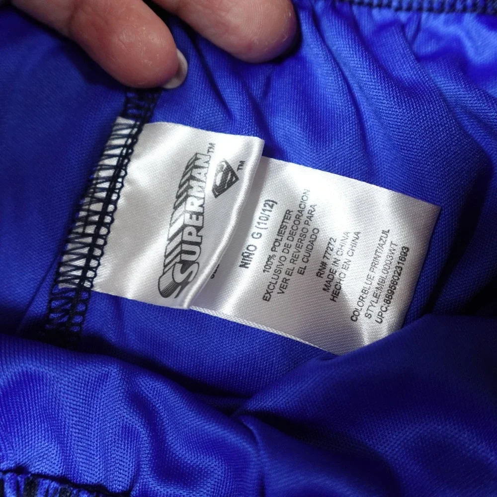 Superman Boys Blue Black Geometric Athletic Shorts Size 10/12 MBL0003WT